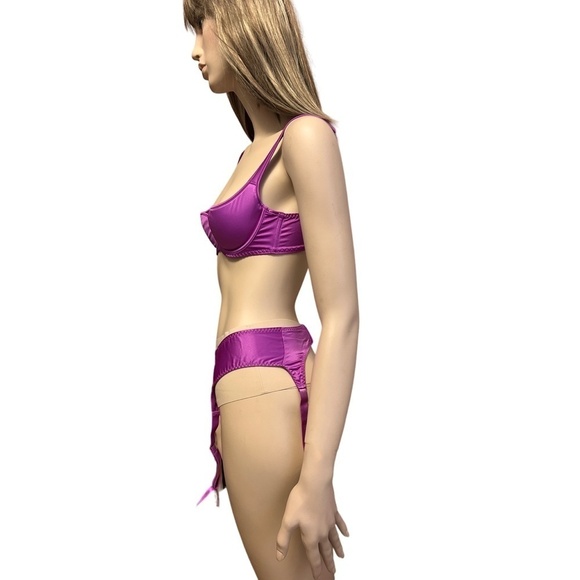 L' Agent Provocateur Garter Belt & Bra Sexy Matching Lingerie Stretch Satin - Picture 7 of 15